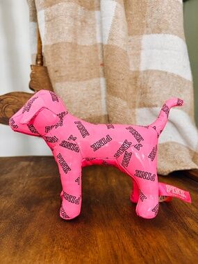 Victoria's Secret PINK Vinyl, Dog, Collectable Plush Dog, Preowned Condition